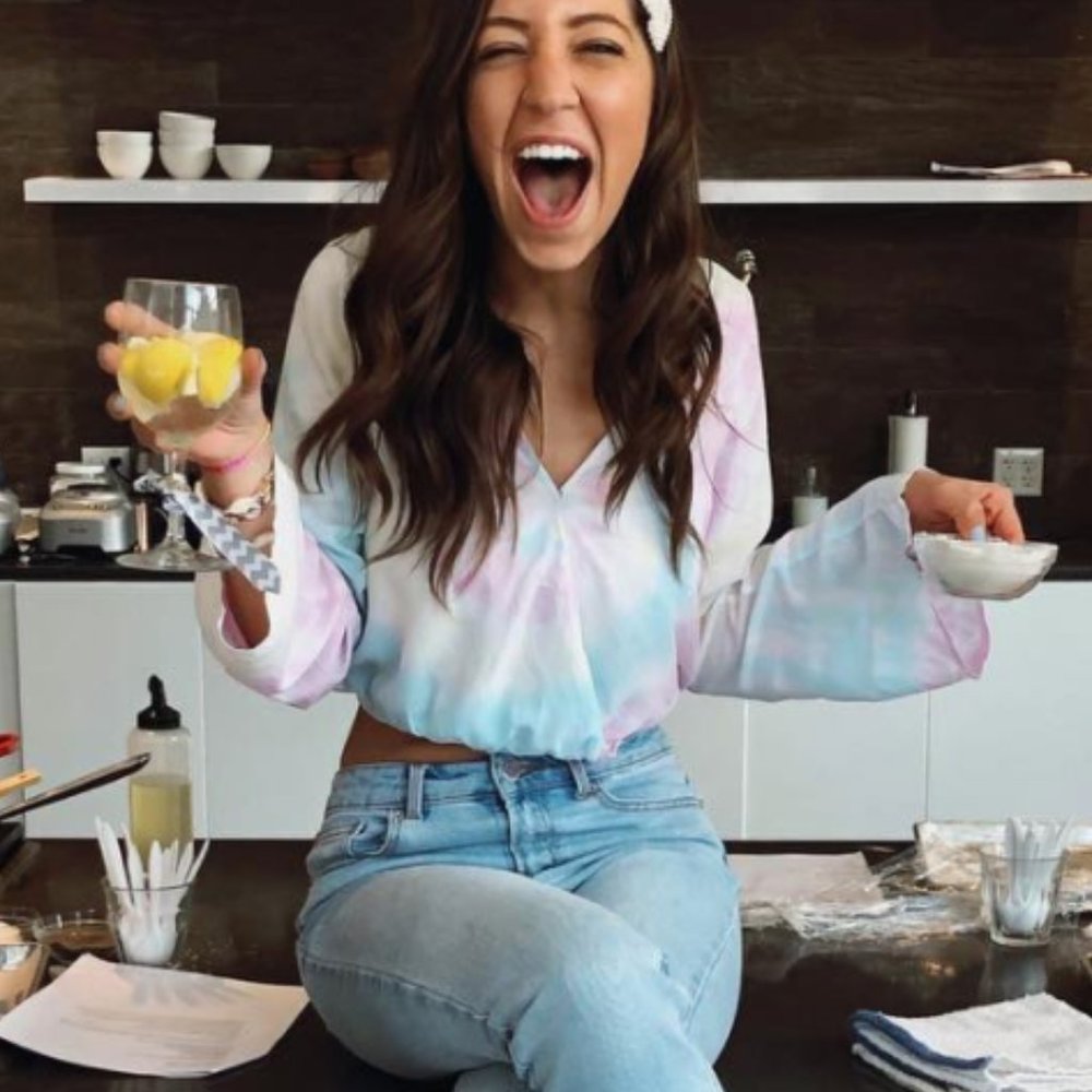 Tie-Dye cropped loose blouse